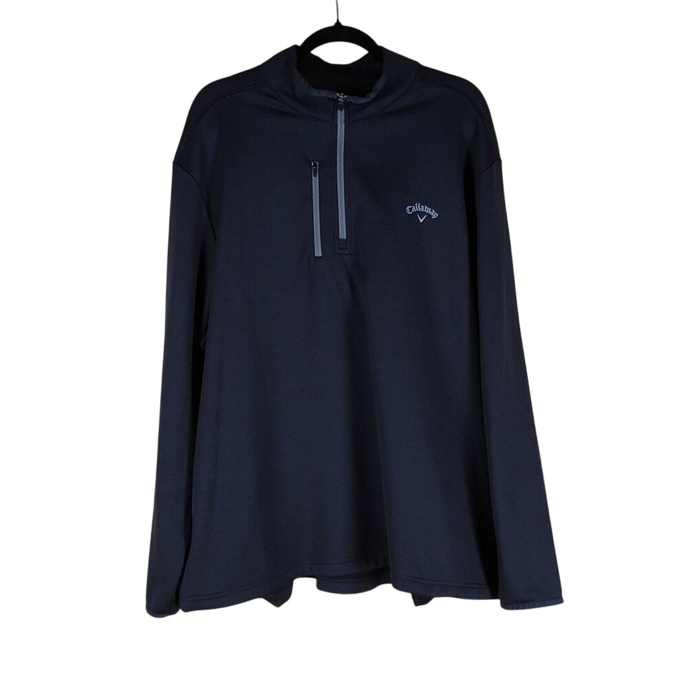 Callaway Pullover Shirt Men’s XXL Black Quarter Zip Stretch Lightweight Casual